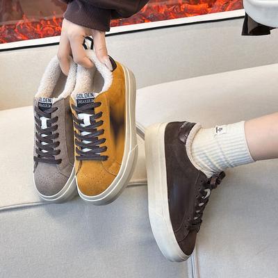Leather Star Small Dirty Shoes Women's Winter Retro Old Velvet Warm Fashion Casual Versatile Board Shoes