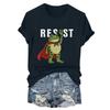 Women's Fashion Casual Printed Round Neck Short Sleeved Pullover T-Shirt Top
