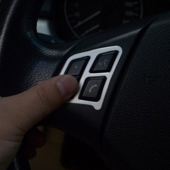 For BMW 3-Series 2005-2011 2012 Silver Aluminum Steering Wheel Button Frame Trim