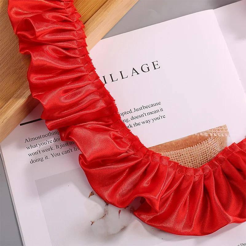 30meter Double Satin Wavy Ribbon leaf 55MM Chroma Colorful Skirt Lace Bows DIY Handmade Hair Accessories Gown Material