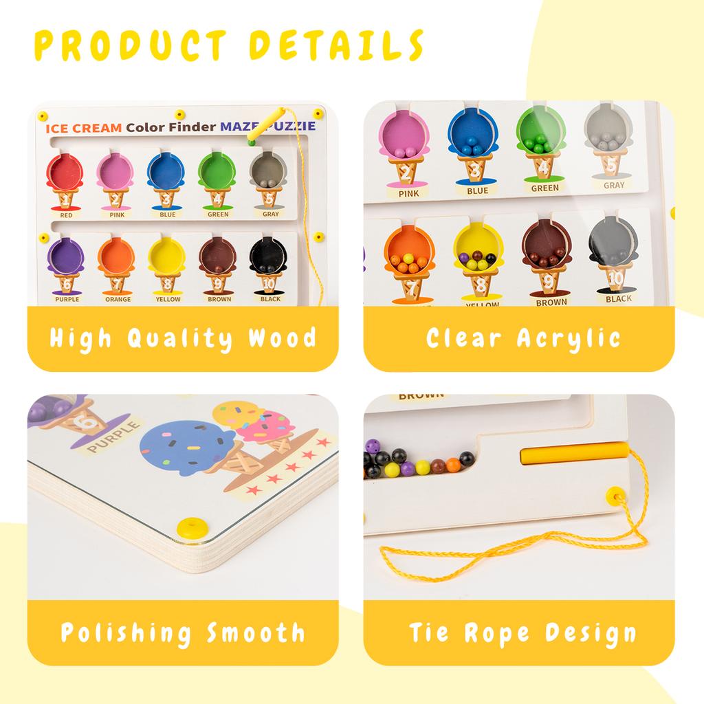 Magnetic Alphabet Maze Board with Magnetic Pen Fun Dot Art Magnetic Bead Drawing Board- Montessori Educational Toys