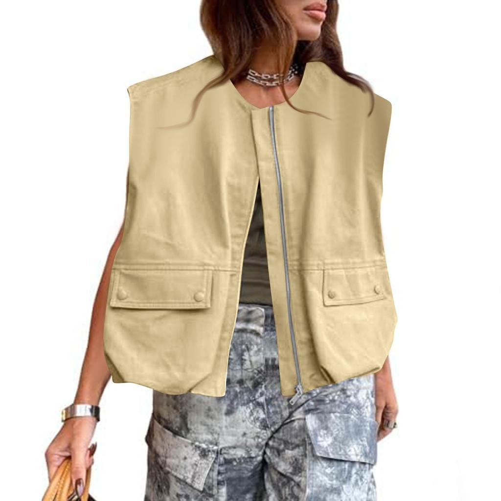 Women's Summer Fashion Loose Pleated Hem Sleeveless Vest Vest Top