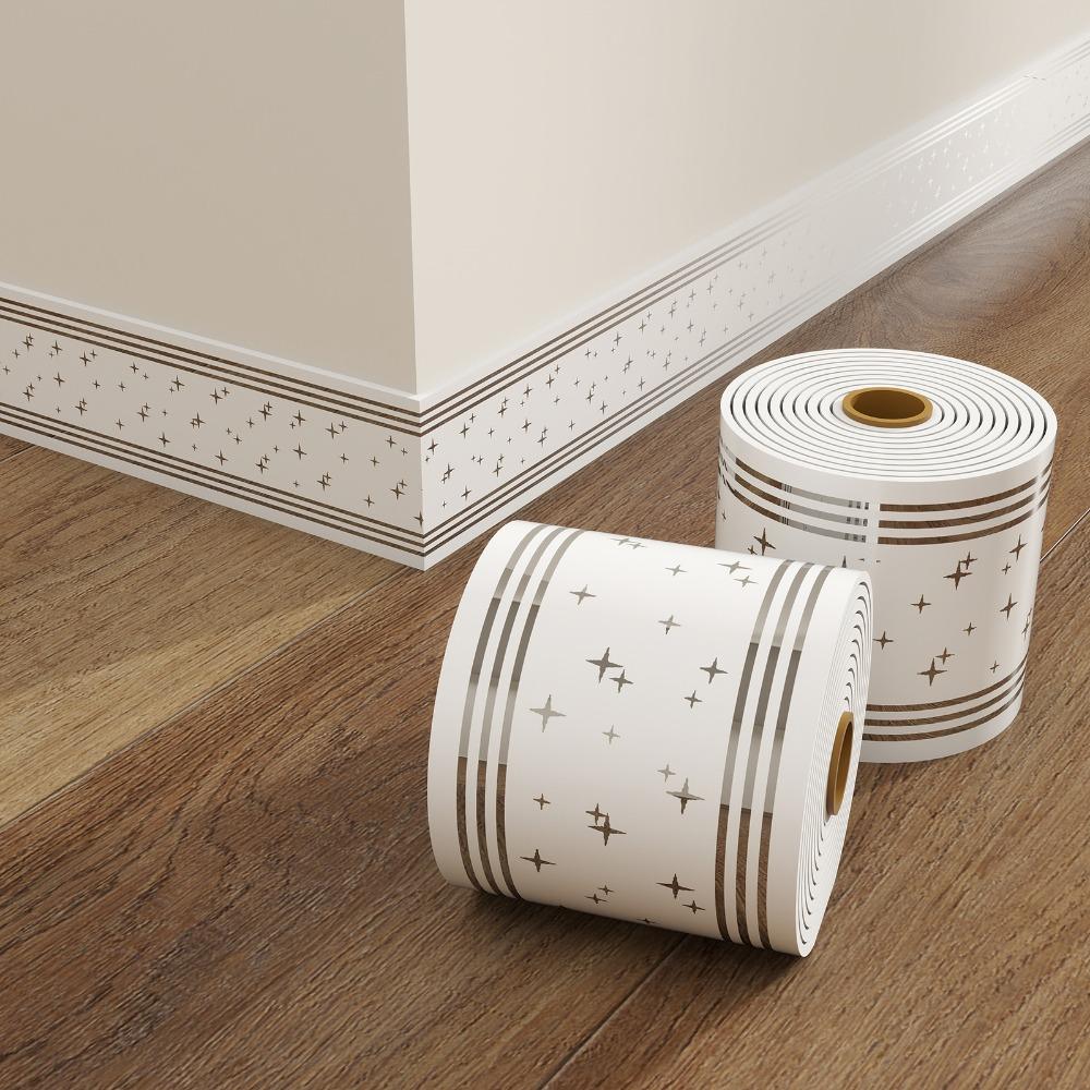 

DIY 5 Meter Wall Base Self Adhesive Thickened Skirting Line Soft Anti-collision Corner Line Bedroom