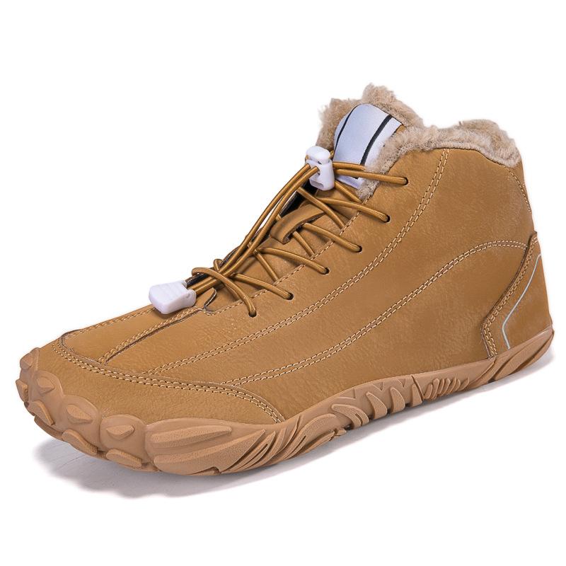 Mountaineering High-top Cotton Shoes Hiking Shoes Cotton Snow Boots Velvet Mountaineering Shoes Warm Non-slip Waterproof Walking Shoes
