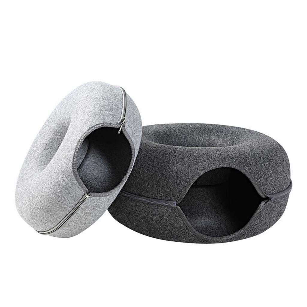 Cats Tunnel Bed Natural Pet Cave Round Detachable Indoor Interactive Toy House For Small Dogs Puppy Supplies