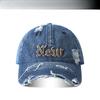 Letter Embroidered Baseball Cap, Korean Style Casual Washed Distressed Caps Women Men Summer Kpop