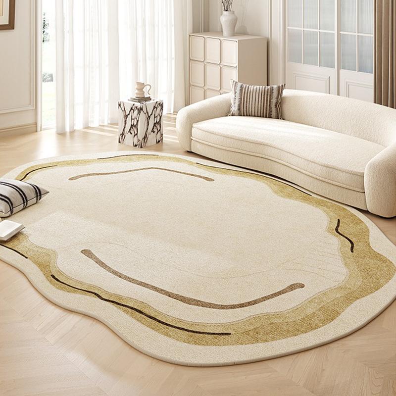 Shaped Living Room Carpet Large Size Bedside Floor Mat Irregular Shape Black White Minimalist Style Home Decoration Rug Alfombra
