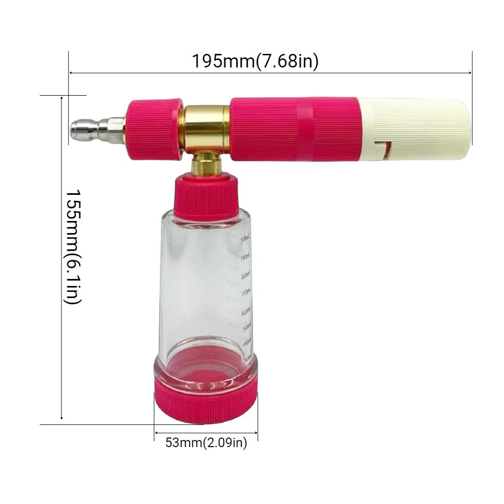 100ml Soap Foam Spray Bottle with 1/4 Inch Quick Connector 4500PSI Pressure Washer Gun Water Foam Pot Car Wash Accessories