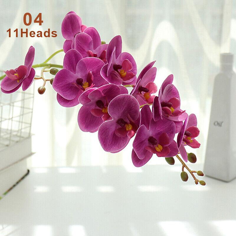 Artificial Butterfly Orchid Flower Bunch Fake Phalaenopsis Wedding Party Decor