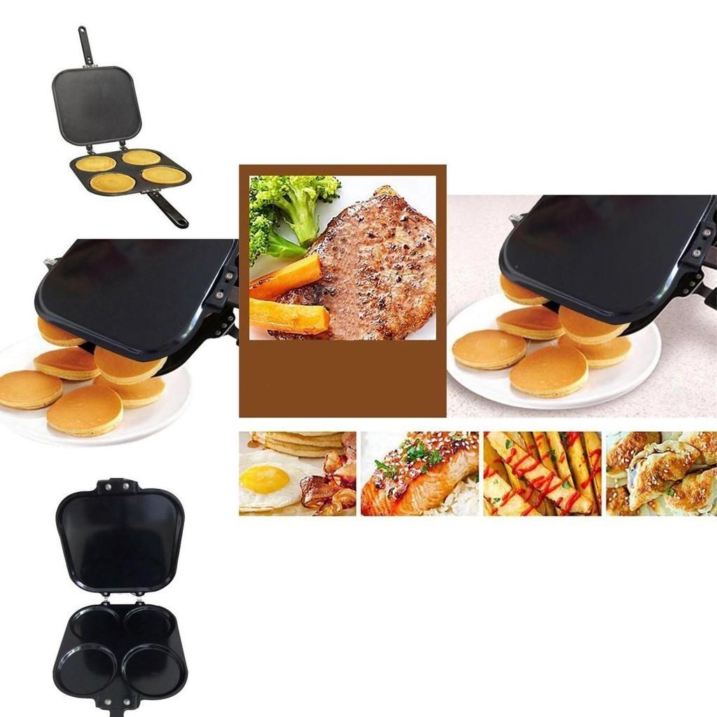 Poêle antiadhésive polyvalente à quatre trous - Parfaite pour faire des crêpes, des omelettes et plus encore