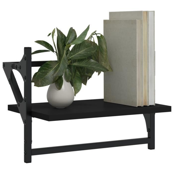 VidaXL Wall Shelves with Bars 2 Pcs Black 40x25x30 Cm 836238