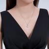 Elegant Double Halo Round Moissanite Circle Pendant Necklace S925 Silver VVS Round Brilliant GRA Certified Delicate Necklace