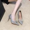 2026 Bow Stiletto Single Shoes Autumn New Pointed Toe Shallow Mouth Anti-slip Wear-resistant High Heels