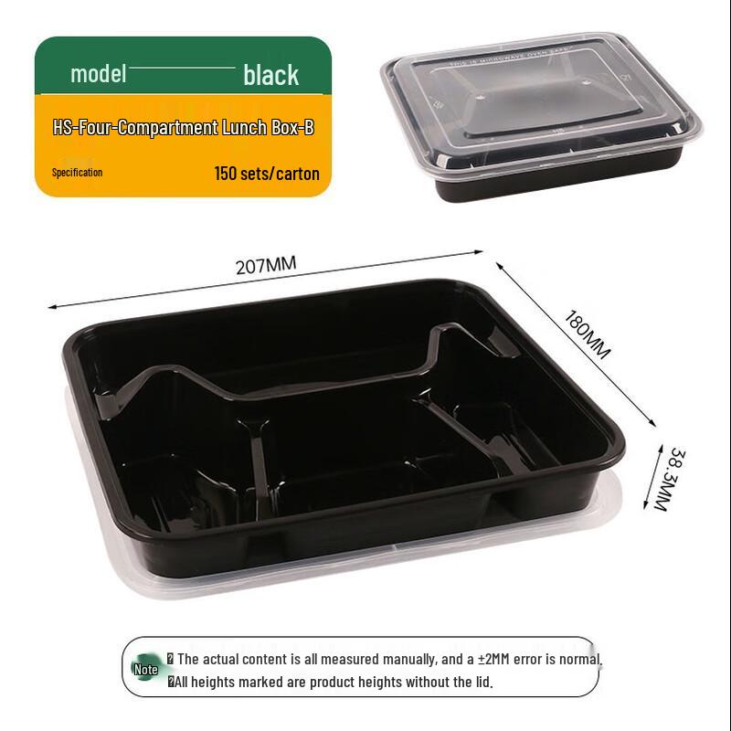 

Disposable Plastic Four-Compartment Meal Boxes