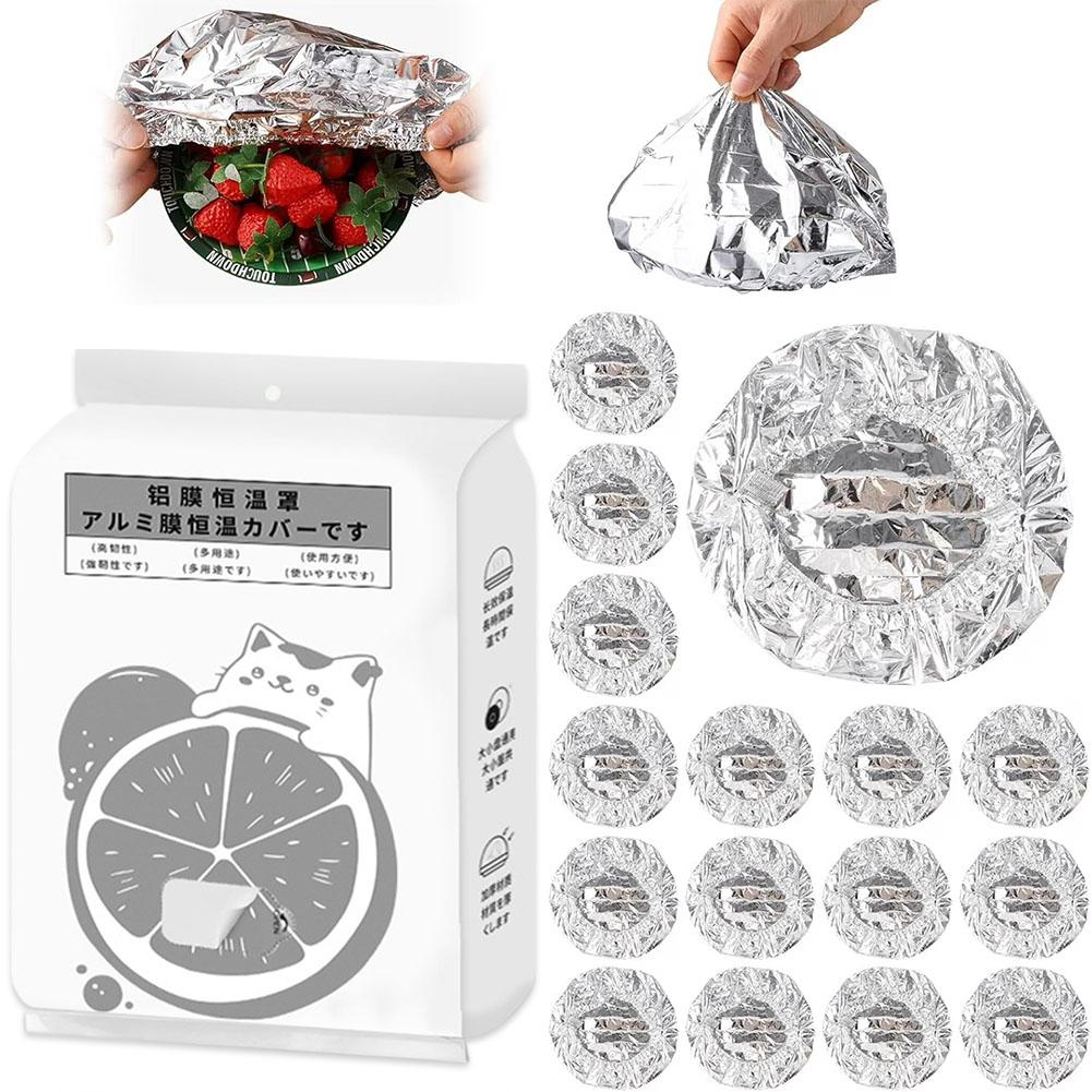 Thickened Aluminum Foil Food Cover - Thermal Insulation & Bug Dust Proof, Keep Warm Dish Cover for Dining Table, Food Grade B2M5