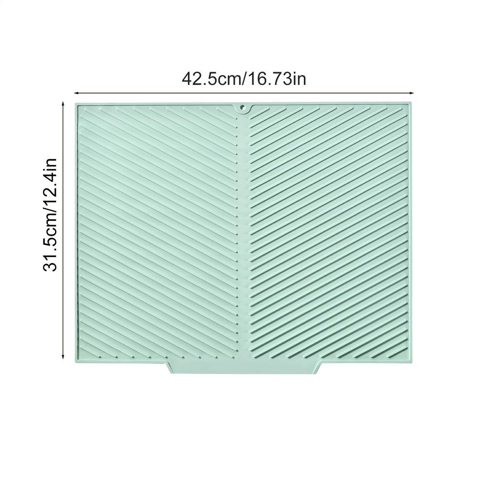 Silicone Dish Drying MatCollapsible Trifold Large Silicone Drying Mat Silicone Mats for Kitchen Counter Dish Drying Mat AS PICTURE зелёный