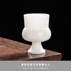 Boutique Porous White Jade Clay Teacup Hand Pulled Body Host Cup Dehua Sheep Fat White Porcelain Tea Bowl Master Cup Drinkware