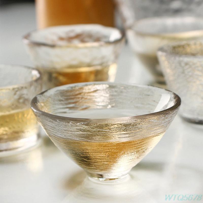 Japanese-style Handmade Hammered Glass Small Teacup Sake Cup Tea Glass Cup
