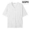 Ggpx Women V BuTTon Neck Ribbed T shirT gq6Ts013f
