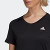 adidas Striped Design Sports Comfortable Round Neck Short Sleeve T-Shirt Women Tops Black GC6627