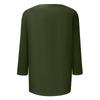 Women's Fashionable Casual Three Quarter Sleeve Printed Collar Pullover Top