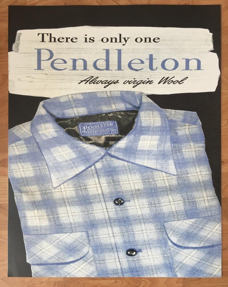 Pendleton Woolen Mills Advertising Store Display Poster 22  x 28  Board Shirt Unisex T-Shirt M