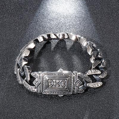 Silber Farbe Mode Retro Armband Kreative Persönlichkeit Punk Stil Männer Casting Charm Armband