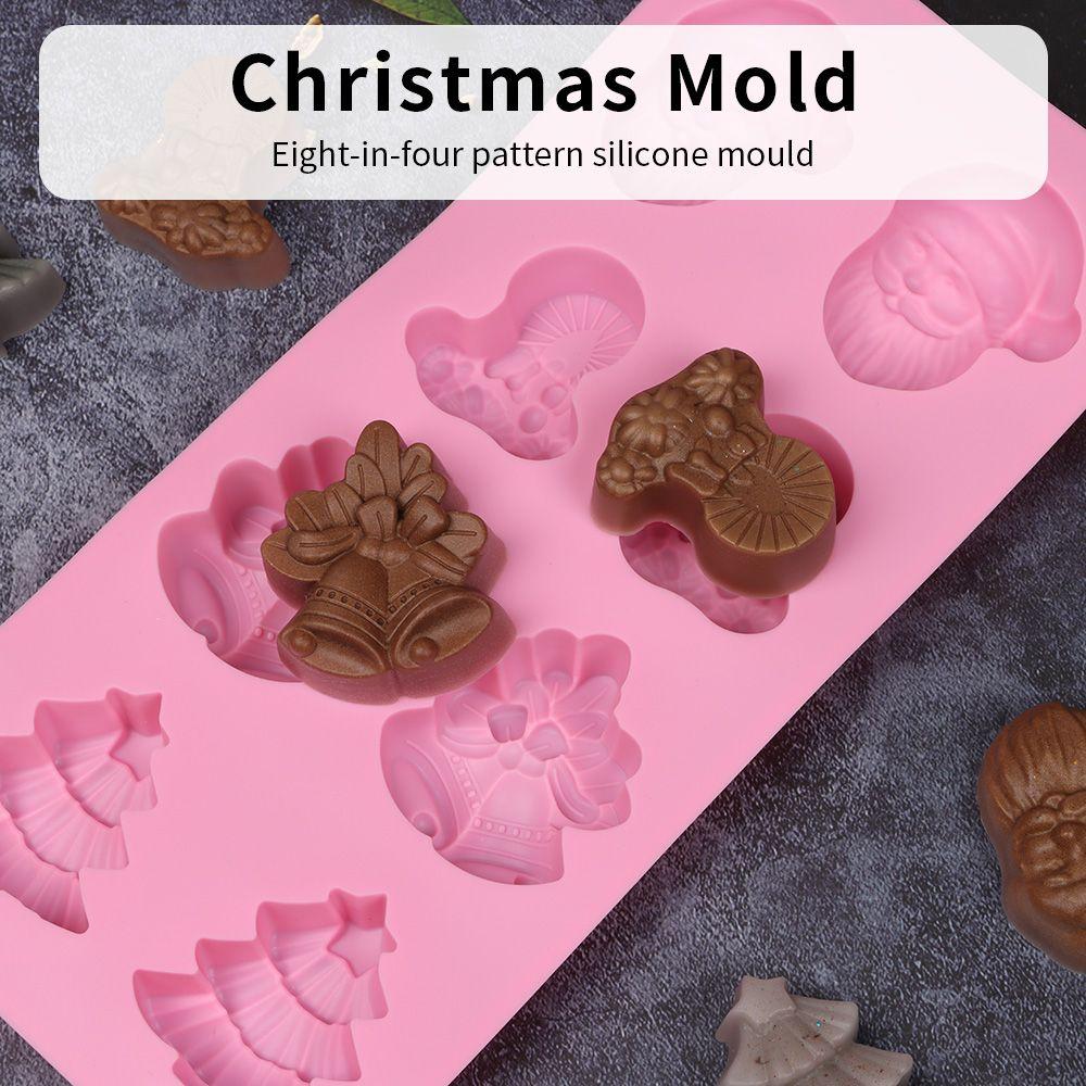 Christmas Santas Chocolate Biscuit Cookie bakery Silicone Mold Mould Decorating