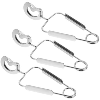 3 Pcs Stainless Steel Meal Tongs Kitchen Food Serving Clip Dinnerware Set Spring Clamp Multi-function for Flatware