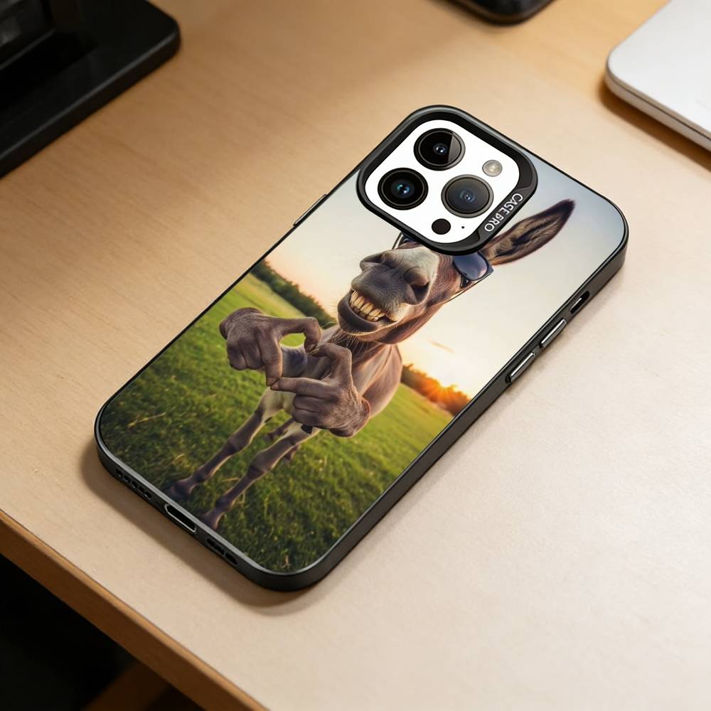 D-Funny Animals Phone Case For iPhone 17,16,15,14,13,12,11 Plus,Pro Max,XS,Colorful Silver Phone case Funda Cover