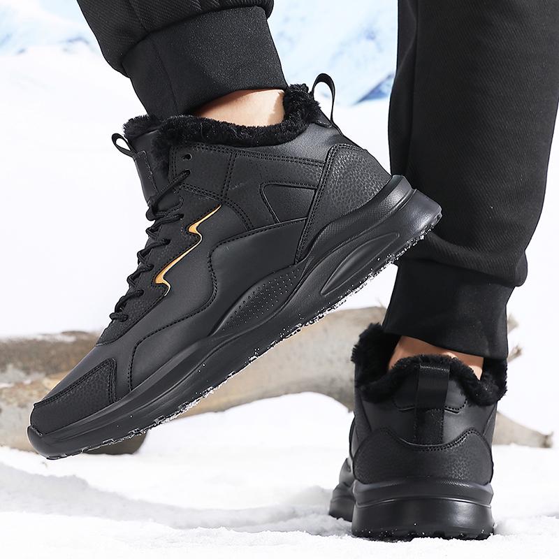 Winter Men‘s Casual Walking Sneakers Plush Warm Leather Waterproof Mens Running Shoes Wear-resistant Men Sports Shoes Zapatillas