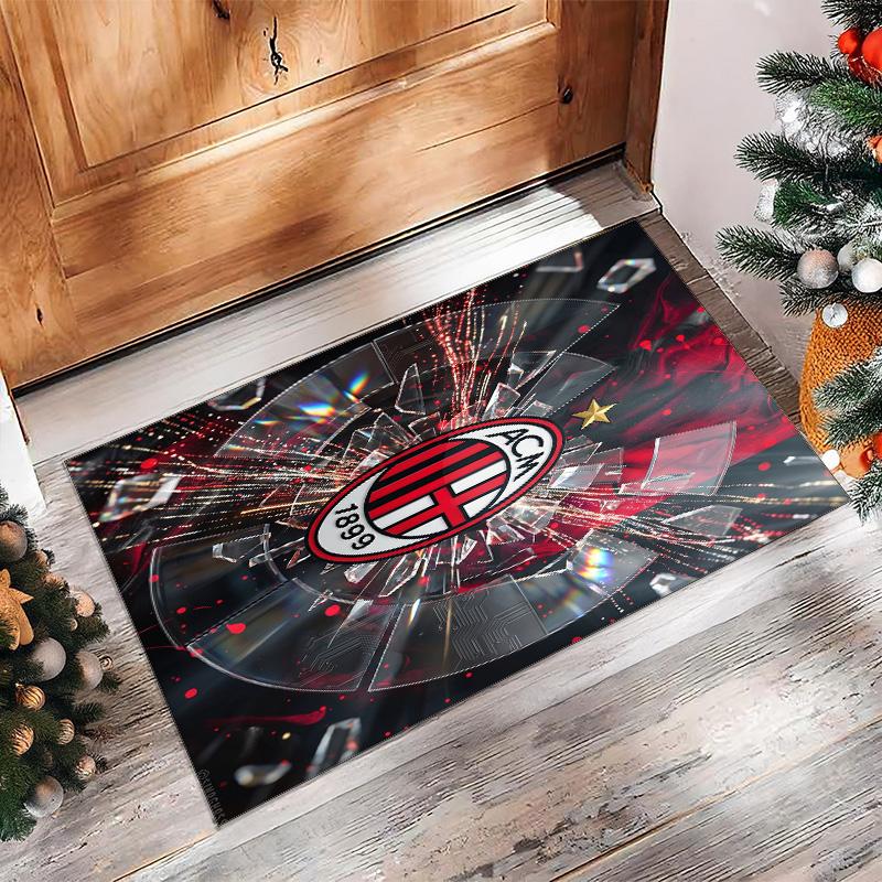 AC Mailand Bedruckter Flanell Teppich Rutschfest Weicher Polyester Boden Teppich Indoor Dekor Matte für Schlafzimmer Wohnzimmer Sofa Spielzimmer Heimdekoration