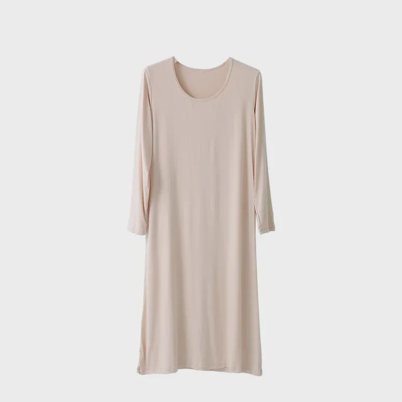 Camicia da notte da donna a maniche lunghe in modal – Ampia, sottile e perfetta per pigiami primaverili ed estivi