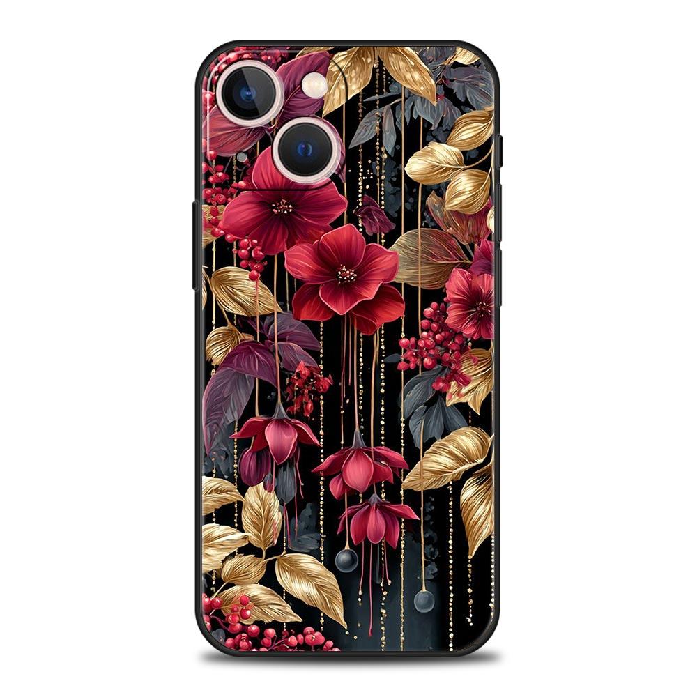 Abstract Plants Flower Phone Case Cover for iPhone 17 16 15 14 13 12 11 Pro Max 17 Air Plus Shockproof Soft TPU Shell Fundas Bag