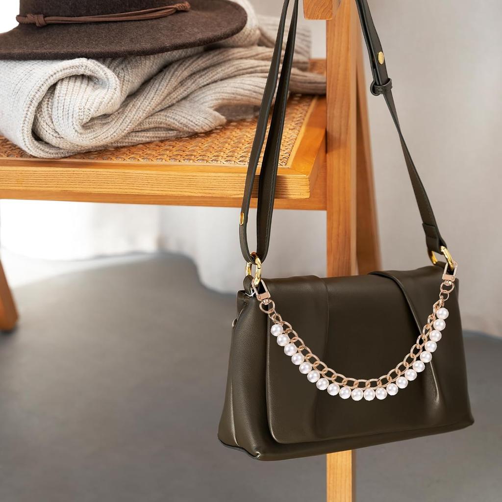 Purse Double Chains Strap for Women,Purse Straps Extender, Short Handle Replacement Charms Accessories for Wallets Handbags Bags