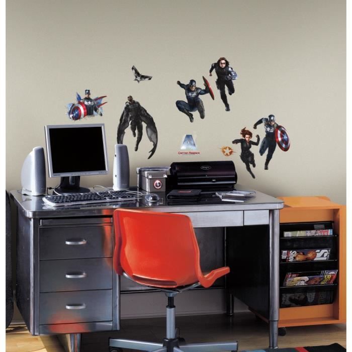 Captain America Winter Soldier Repositionable Stickers for Children - THE DECO FACTORY - Pack of 25