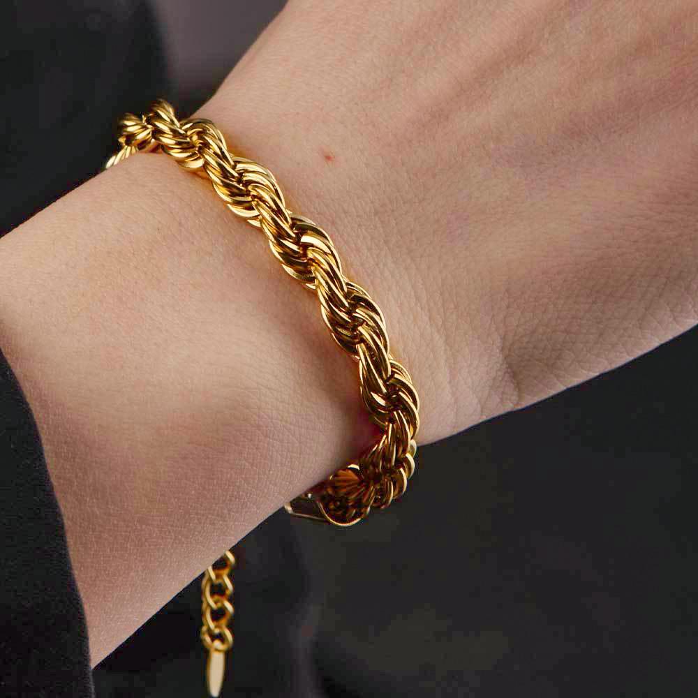 Non-Fading 316L Stainless Steel Rope Chain Necklace for Men & Unisex, Hip Hop Style