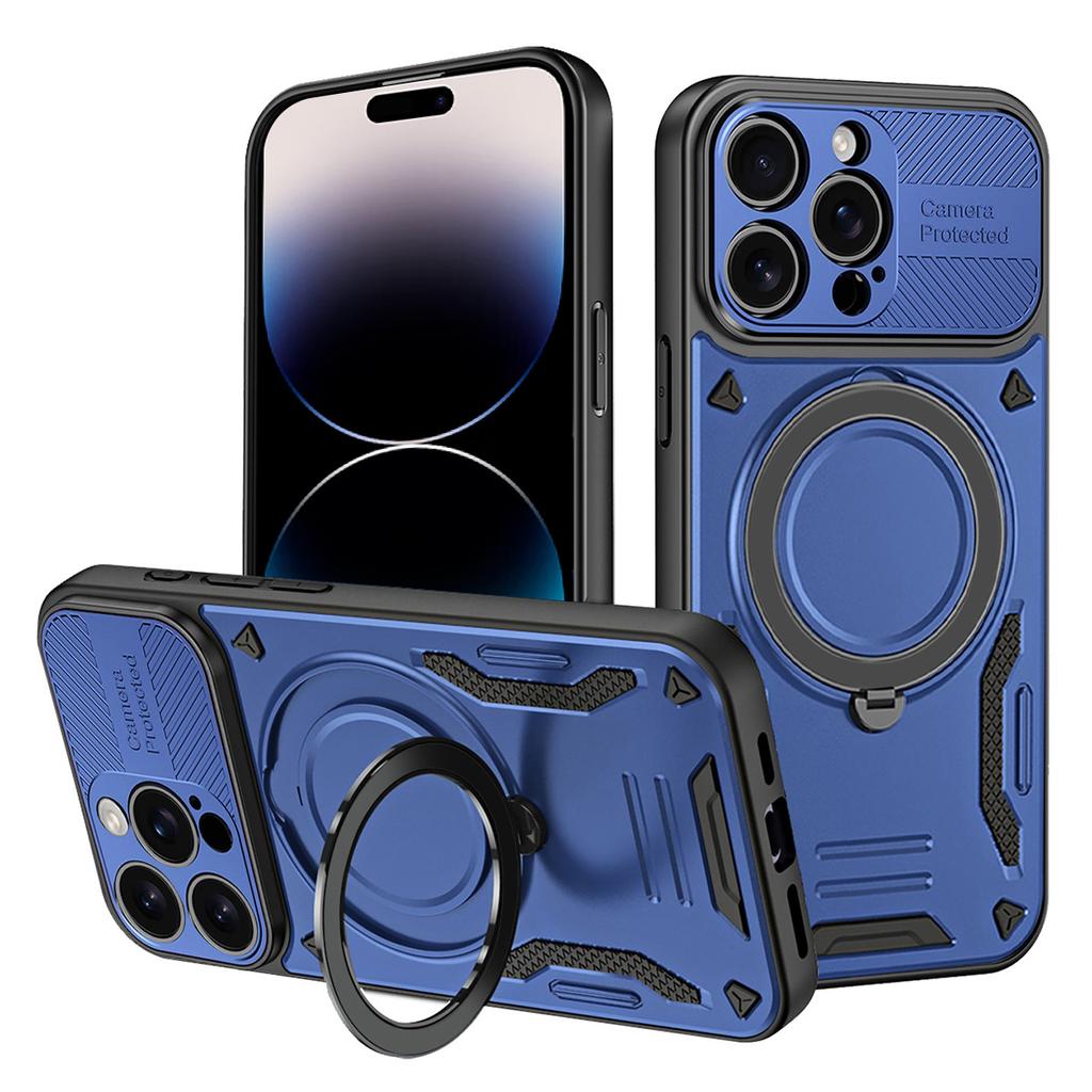 For iPhone 14 Pro Max Case Compatible with MagSafe Shockproof TPU + PC Phone Back Cover with Kickstand