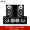 Wooden Box 4 Inch 100W Center Surround Speaker Combination Subwoofer Home Theater HiFi Passive Speakers For Amplifier Audio