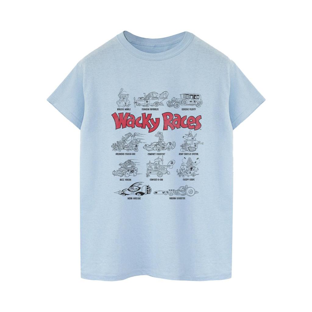 Wacky Races Womens/Ladies Car Lineup Cotton Boyfriend T-Shirt