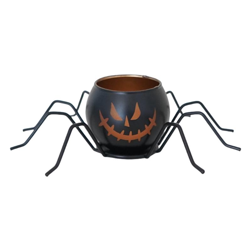 Halloween Candle Holders Tealight Votive Candle Holders with Grimaces,Pumpkin Lanterns Decorative Halloween Centerpieces