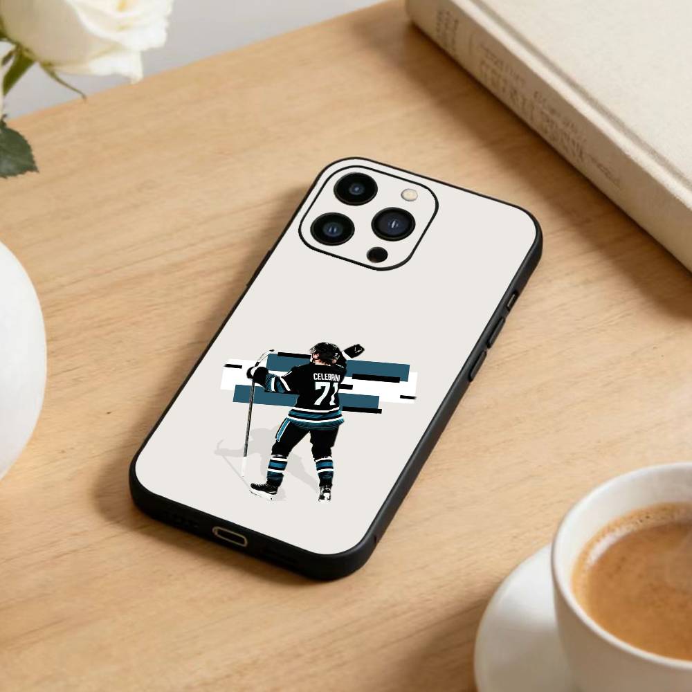 San Jose Sharks Macklin Celebrini Phone Case For iPhone 17 16 15 14 13 12 Max Plus Silicone Black Cover