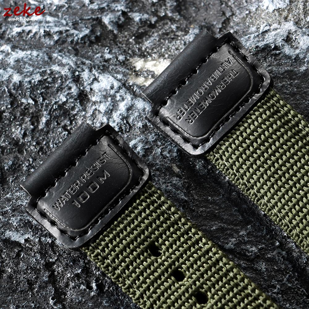19mm Nylon Watch Strap for Casio FT-500WC Black Green Brown Bracelet Canvas Leather Breathable Sports Wrist Band for Men Women
