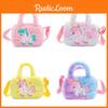 Bunte Plüsch-Einhorn-Handtasche für kleine Mädchen Leicht und atmungsaktiv mit Reißverschluss-Innentaschen Gelb