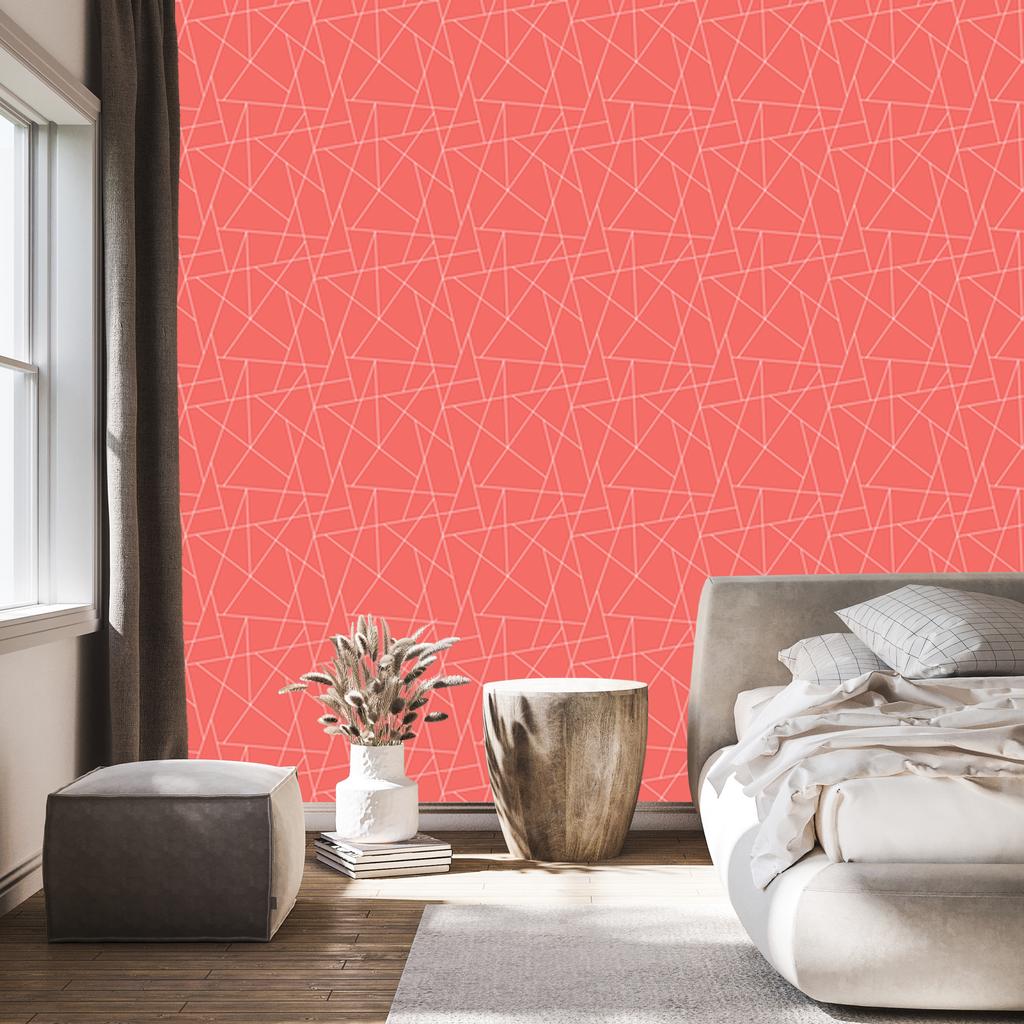 Wallpaper Geometric pattern coral, mountain coral 50x1000