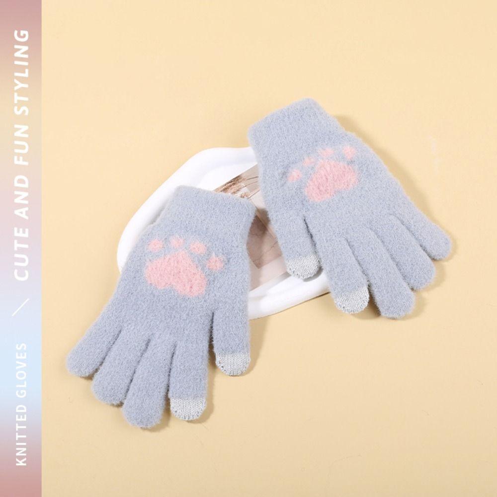 Thicken Touchscreen Gloves Wool Outdoor Cycling Gloves Fashion Knitted Wool Mittens  Outdoors