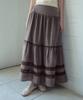 Aueonoseuteljia Mora Lace Check Tiered Skirt_Dark Purple(Ob6Sk14)