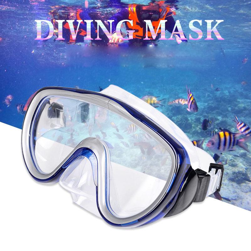 Adult Men's and Women's Universal Diving Goggles Tempered Glass Eye Protection Large Frame Mask Snorkeling Mask Swimming Glasses