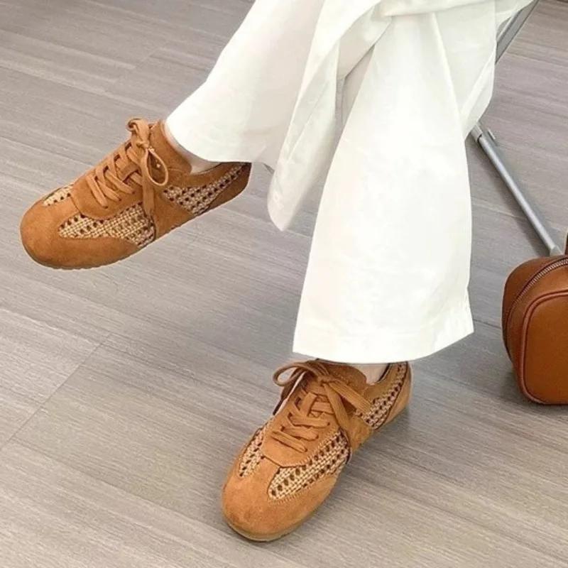 Fashion 2025 New Ladies Shoes Lace-up Women's Vulcanize Shoes Fashion Hollow Out Casual Light Comfortable Best Seller Versatile Sneakers