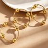 3Pcs Women Bracelet Adjustable Opening Design Imitation Pearl Stacking Bracelet Anti-Fading Alloy Versatile Jewelry